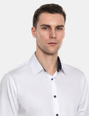 Portofino Overhemd Wit Navy Contrast