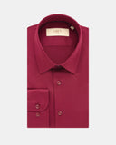 Palermo Slim Fit Overhemd Bordeauxrood