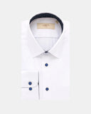 Portofino Overhemd Wit Navy Contrast