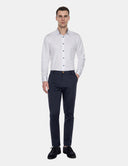 Portofino Overhemd Wit Navy Contrast