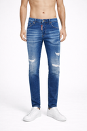 Blauwe Regular Slim Fit Denim Jeans Heren