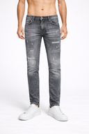 Grijze Regular Slim Fit Denim Jeans Heren