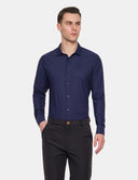 Venezia Slim Fit Overhemd Navy