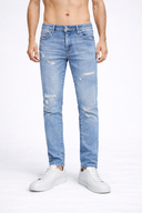 Lichtblauwe Slim Fit Denim Jeans Heren