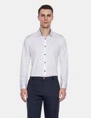 Portofino Overhemd Wit Navy Contrast
