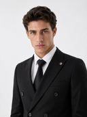 LUNETWEAR Black Double-Breasted Suit