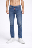 Donkerblauwe Regular Slim Fit Denim Jeans Heren