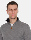 Grijze Trui Heren  Quarter Zip Sweater