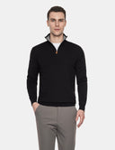 Zwarte Coltrui met Rits Heren  Premium Zip Turtleneck
