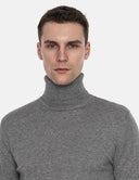 Grijze Coltrui Heren  Premium Turtleneck Trui