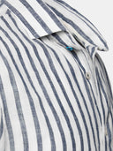 Blauw-Wit Gestreept Katoenen Overhemd voor Heren | Lunetwear