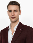 Bordeauxrode Blazer Heren  Premium Slim Fit Colbert