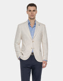 Beige Blazer Heren  Crème Slim Fit Zomer Colbert