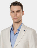 Beige Blazer Heren  Crème Slim Fit Zomer Colbert
