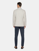 Beige Blazer Heren  Crème Slim Fit Zomer Colbert