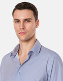 Capri Slim Fit Overhemd Lichtblauw Patroon