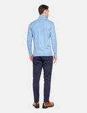 Lichtblauwe Trui Heren  Sky Blue Quarter Zip Sweater