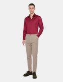 Palermo Slim Fit Overhemd Bordeauxrood