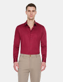 Palermo Slim Fit Overhemd Bordeauxrood