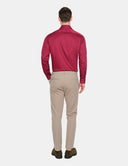Palermo Slim Fit Overhemd Bordeauxrood