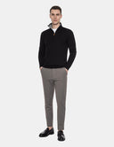 Zwarte Coltrui met Rits Heren  Premium Zip Turtleneck