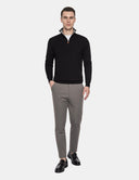 Zwarte Coltrui met Rits Heren  Premium Zip Turtleneck