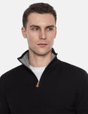 Zwarte Coltrui met Rits Heren  Premium Zip Turtleneck