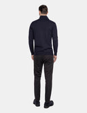 Donkerblauwe Trui Heren  Navy Quarter Zip Sweater