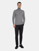 Grijze Coltrui Heren  Premium Turtleneck Trui