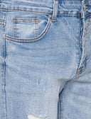 Lichtblauwe Slim Fit Denim Jeans Heren