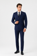 Lunetwear Double-Breasted Suit – Navy Blue