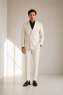 LUNETWEAR Beige Double-Breasted Suit