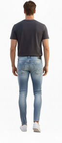 Lichtblauwe Jeans Heren  Skinny Fit met Meerdere Scheuren