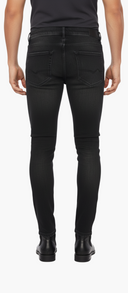 Zwarte Jeans Heren  Skinny Fit met Subtiele Distressing