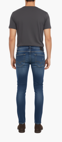Medium Blue Jeans Heren  Heavily Distressed Skinny Fit