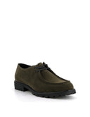 Kaki Schoenen Heren  Olijfgroene Suède Veterschoenen