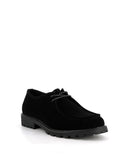 Zwarte Schoenen Heren Suède Veterschoenen Robuuste Zool