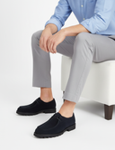Navy Schoenen Heren Donkerblauwe Suède Veterschoenen