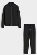 Black Sportset Heren Premium Trainingspak Joggingpak 2-delig