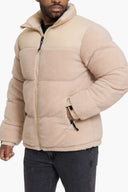 Beige Teddy Jas Heren  Sherpa Puffer Winterjas Capuchon