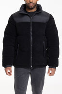 Zwarte Teddy Jas Heren  Sherpa Winterjas Gewatteerd Capuchon