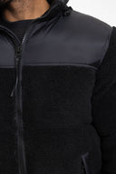 Zwarte Teddy Jas Heren  Sherpa Winterjas Gewatteerd Capuchon
