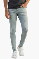 Grijsblauwe Skinny Jeans Heren - Model Voorkant