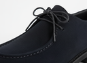 Navy Suède Veterschoenen - Close-up Suède en Veters