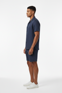 LUNETWEAR Dark Blue Linen 3-Piece Set - Shorts Side