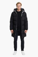 Zwarte Lange Parka Heren - Model Voorkant