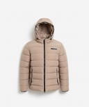 Beige Puffer Winterjas - Voorkant Plat