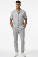 LUNETWEAR Gray Linen 3-Piece Set - Pants Front