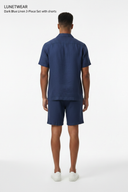 LUNETWEAR Dark Blue Linen 3-Piece Set - Shorts Back