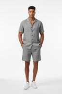 LUNETWEAR Gray Linen 3-Piece Set - Shorts Front